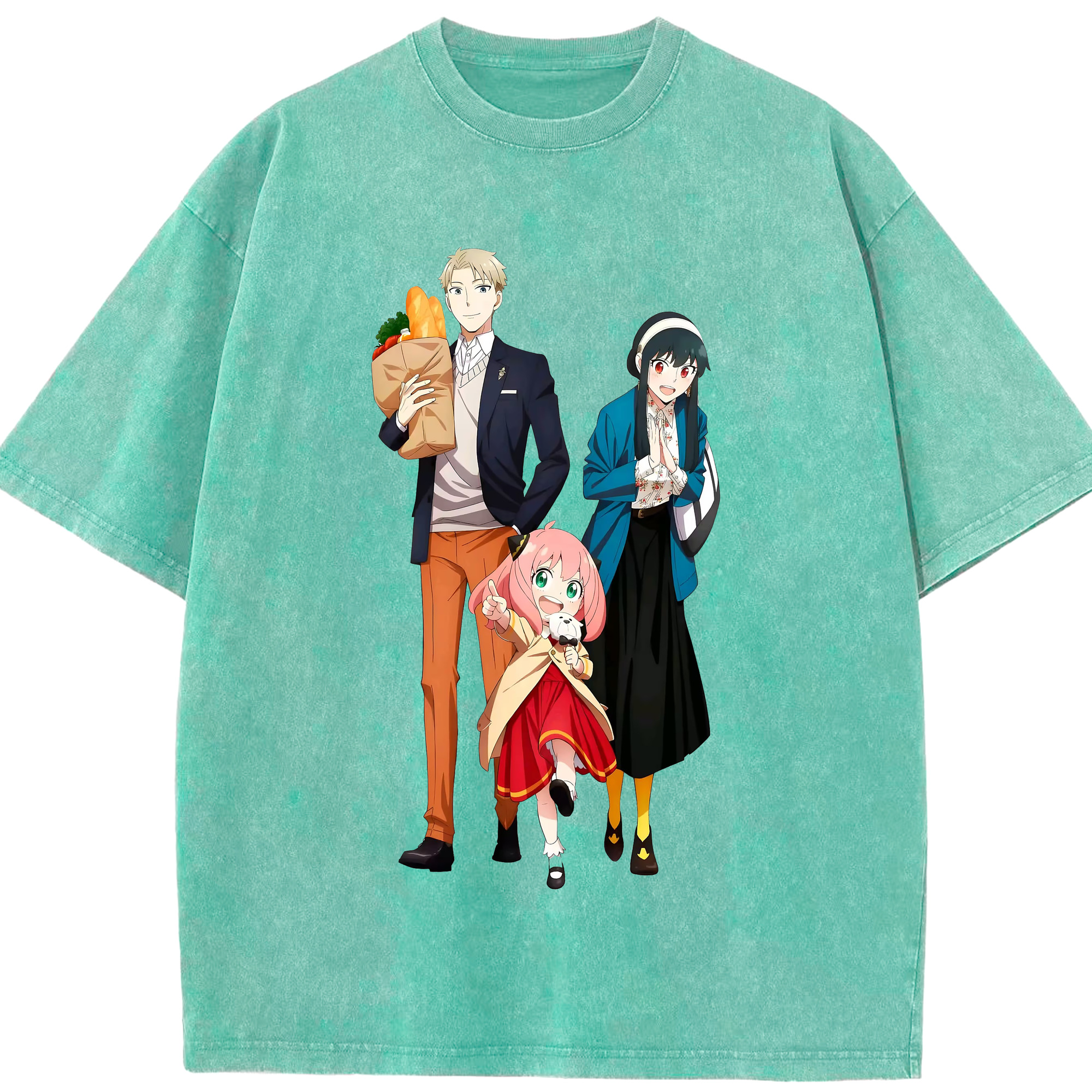 （画像用） SPY×FAMILY间谍家家酒 綿100% ヴィンテージ風 半袖Tシャツ（フロントプリント）